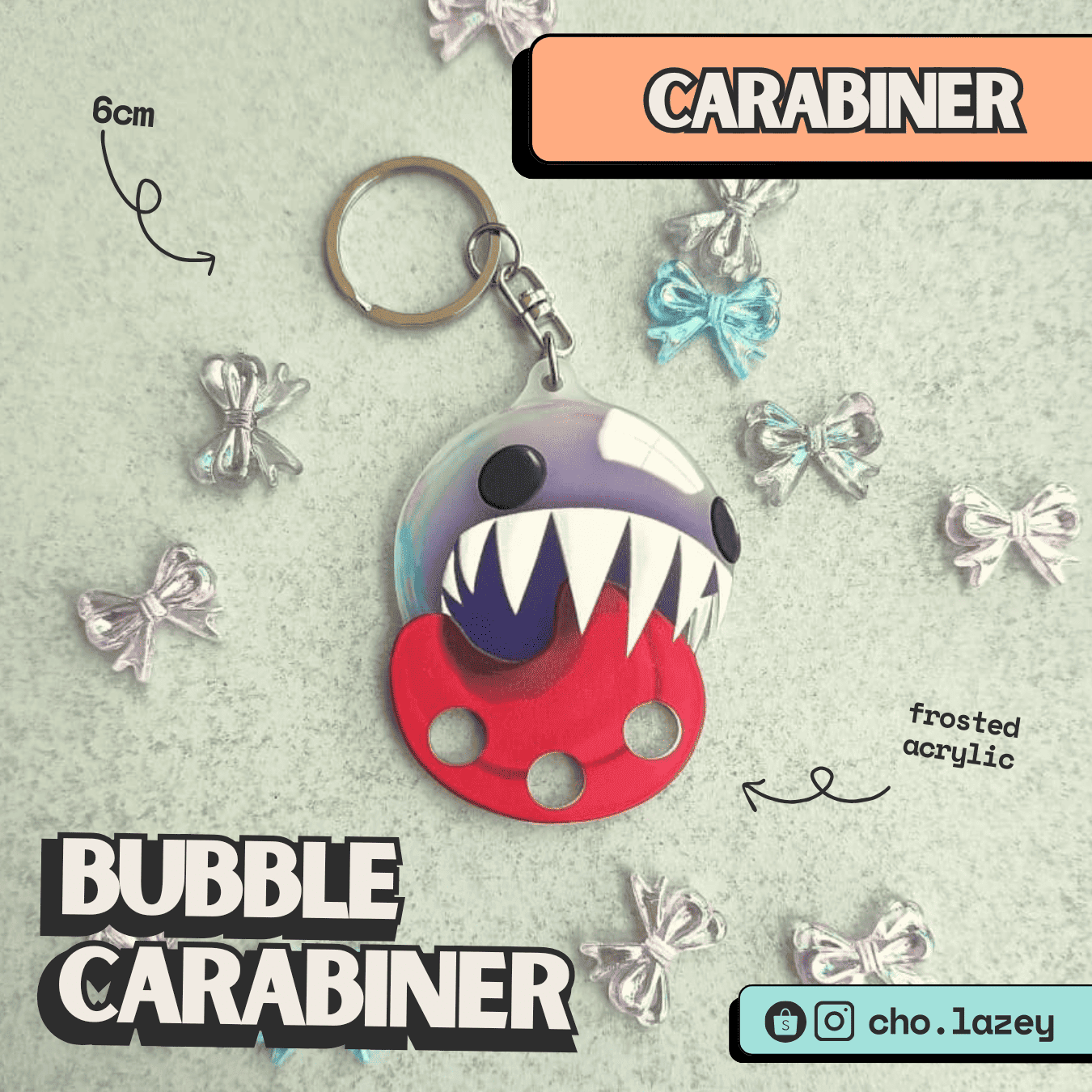 Frosted Carabiner Charm Bubble from TADC